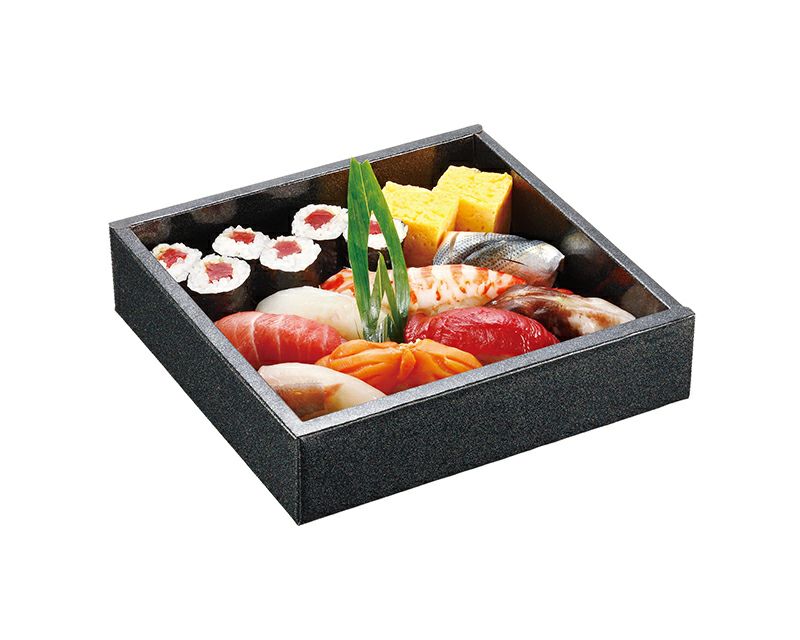 飯台・黒金砂目1号（1人用）｜紙製折箱なら大成パック｜通販｜寿司