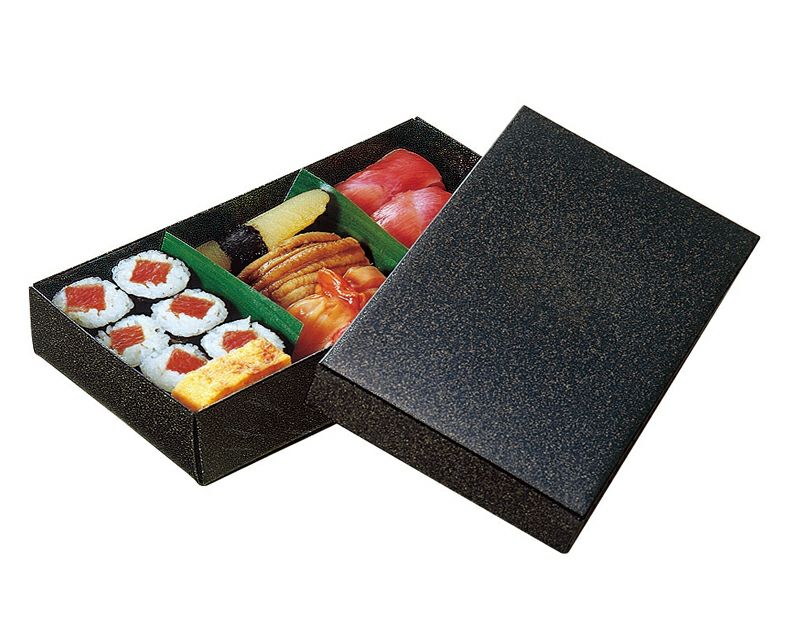 1人用）KS#7（無地）黒金砂目かぶせフタセット｜紙製折箱なら大成