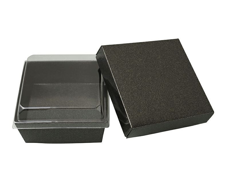 ちらし折（無地）黒金砂目かぶせフタセット｜紙製折箱なら大成パック